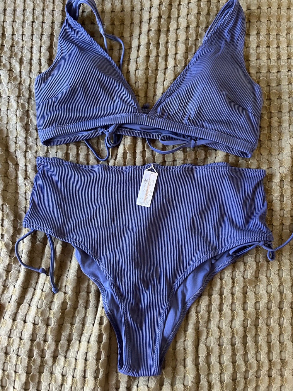 Cupshe Striped Bikini in Blue